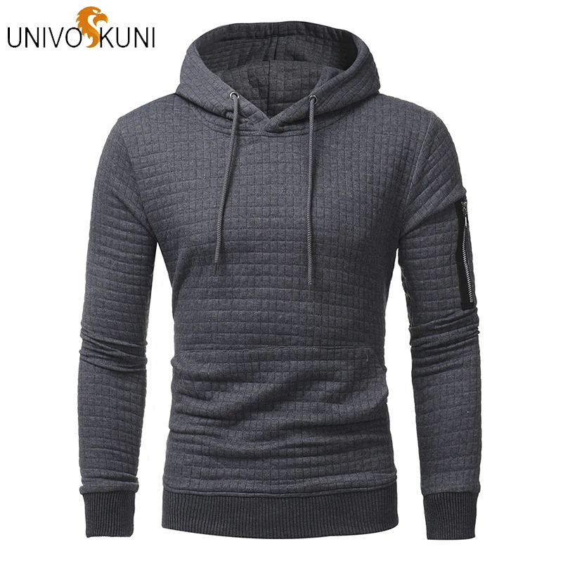 UNIVOS KUNI 2019 Весенняя Мужская толстовка в клетку с длинным рукавом одноцветная