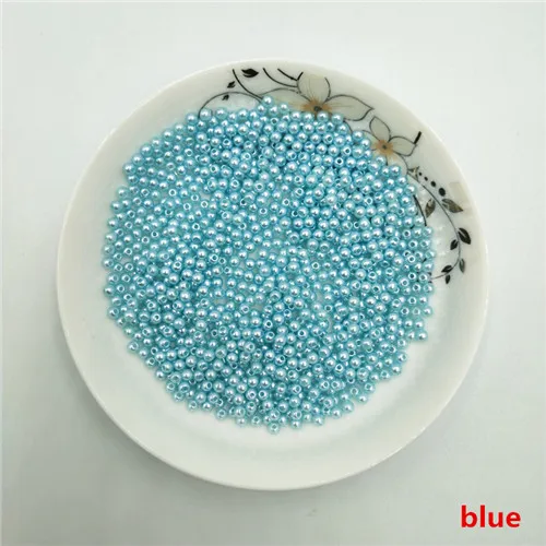 color12 3 мм 1010 шт Круглые ABS имитация жемчуга бусины для рукоделия подходят для ювелирных изделий ручной работы DIY ожерелье и браслеты аксессуары - Цвет: color12