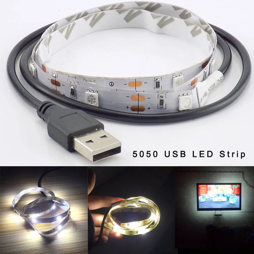 Светодиодная лента 5 в постоянного тока USB 5050 гибсветодиодный для вечеринки