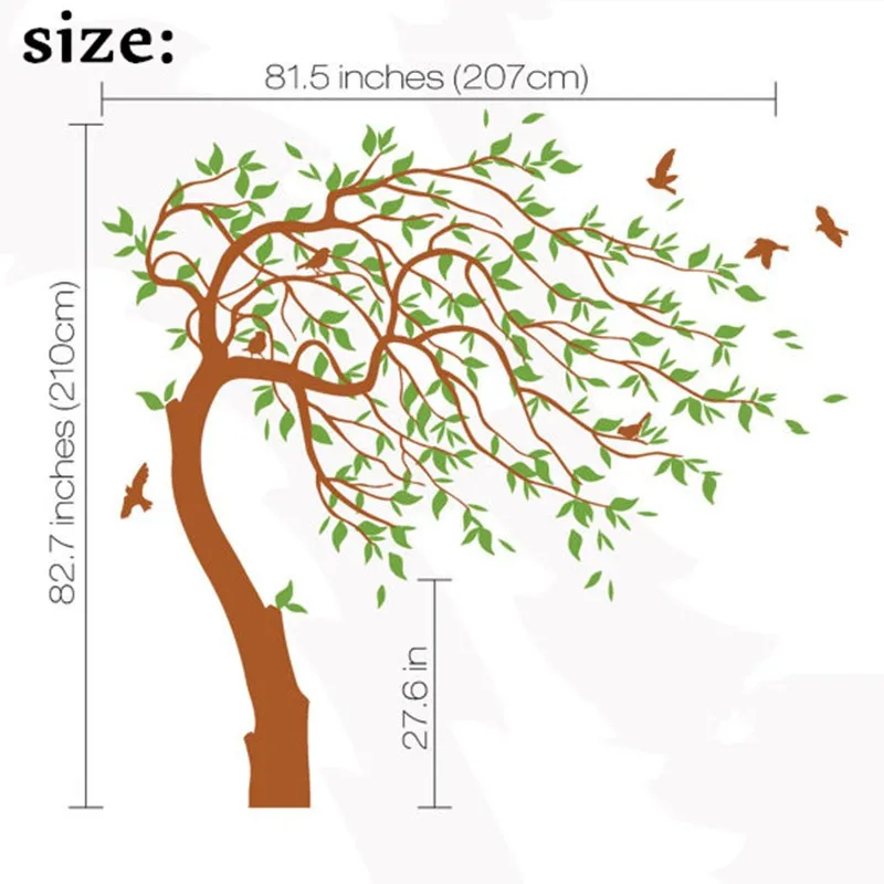 Горячая Распродажа 2020 огромная белая наклейка на стену в виде дерева наклейки
