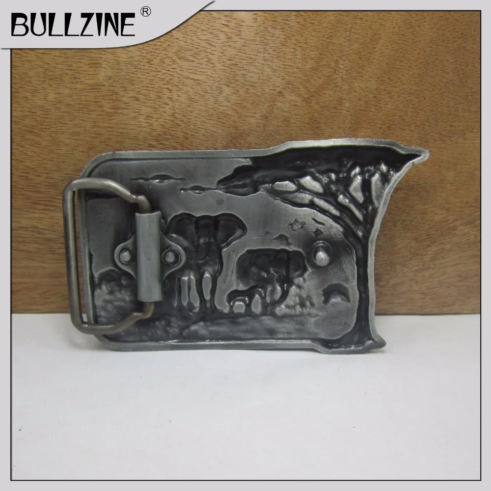 Пряжка для ремня Bullzine Elephant с отделкой pewter FP-03252 с постоянный запас