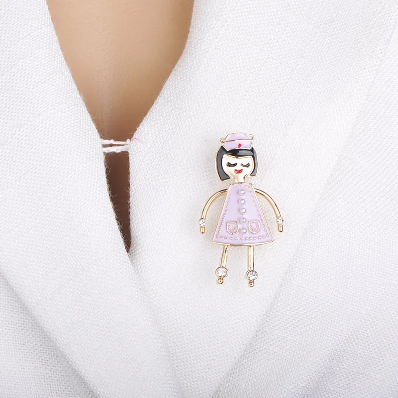 Симпатичная эмалированная брошь Funmor для медсестры булавки из сплава женщин и