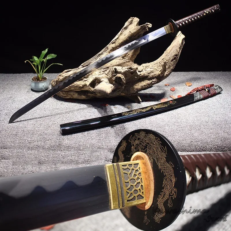 Ручной работы японских самураев Катан высокоуглеродистой Сталь настоящий меч