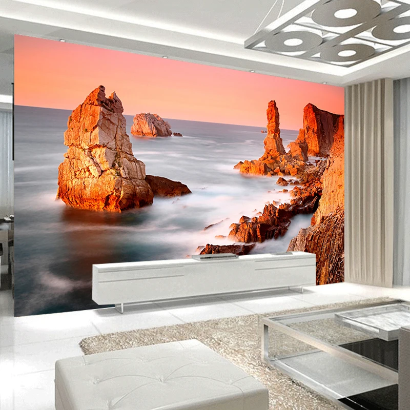 JiaSheMeiJu обои 3d большая настенная Картина Закат Pulpit Rock-Seaside на заказ фотообои