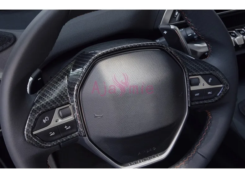Аксессуары для Peugeot 3008 2017 2018 внутренняя накладка на руль отделка из углеродного
