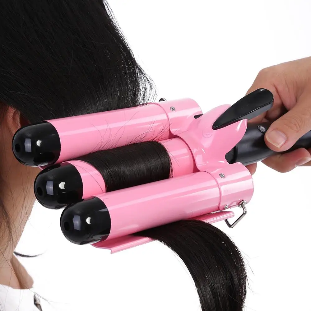 

Fashionable Triple Pipe Hair Curler Egg Roll Head Hair Styling Tools Ceramic Triple Barrel Hair Curler Hair Waver Curling Iron