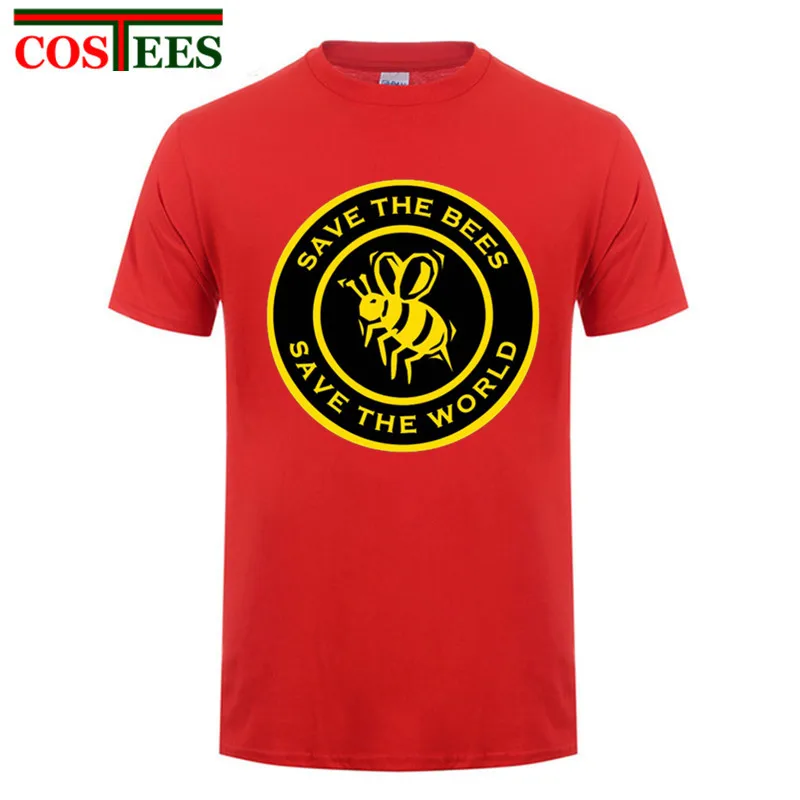 Модная мужская футболка Мужская с надписью Save the bees save world hombre camiseta vestido de verao