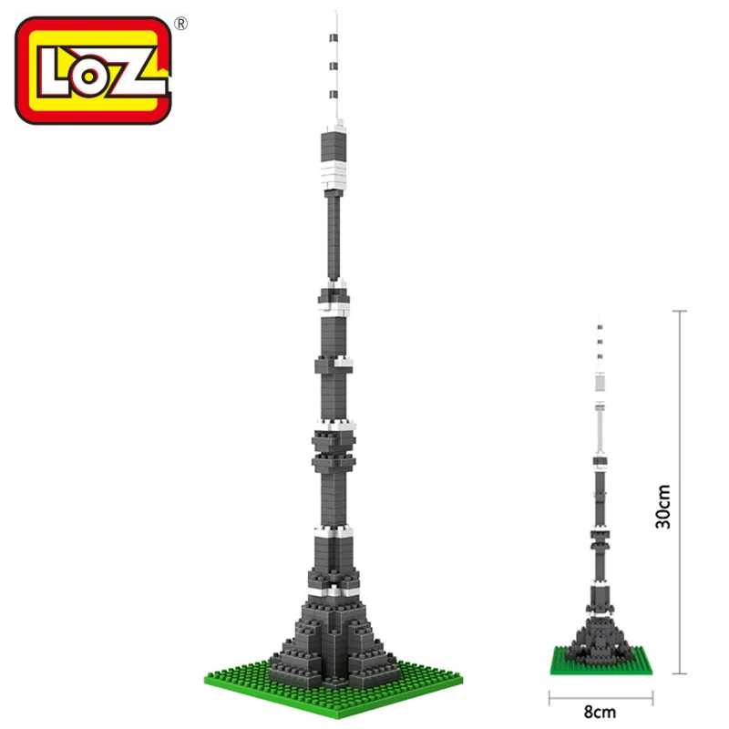 Алмазные блоки Loz мини-блоки для сборки 3D в виде Останкинской башни мира сборе