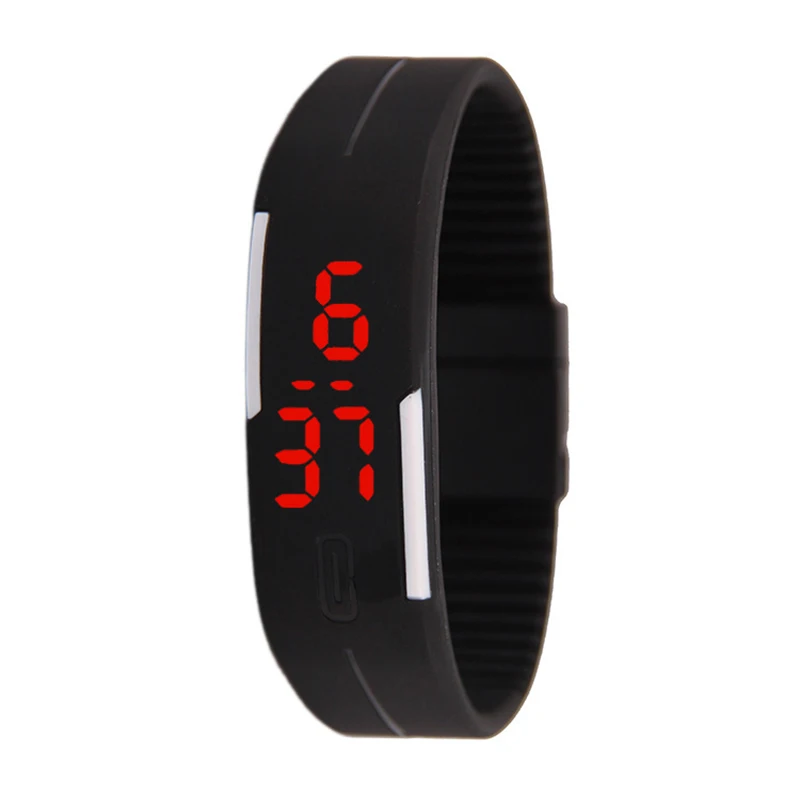 Black Женские Спортивные Повседневные светодиодный Часы Montre Femme Horloge, цифровые модные часы с силиконовым ремешком, наручные часы для девочек, Reloj Mujer Relojes - Цвет: Black