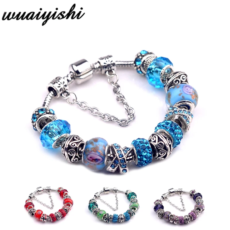 

2019 the high-quality act the role ofing is tasted Crystal Charm Bracelet With Beads Fits Original Brand Bracelet For Women gift