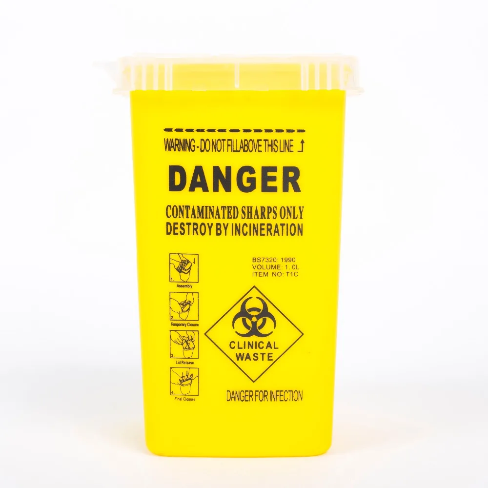 Biomaser1PCS желтая Татуировка медицинские пластиковые шарпы контейнер биоопасности