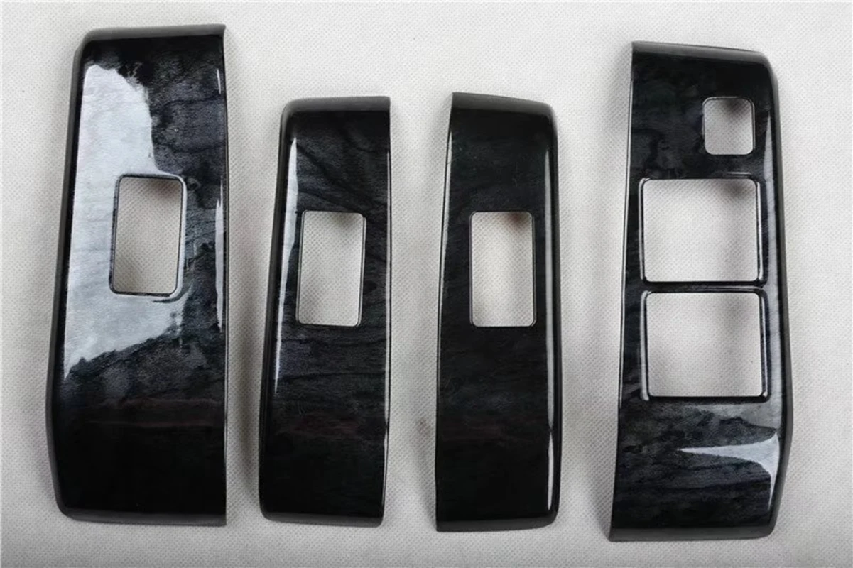 Black Mahogany Для Honda Fit Jazz 2007-2012 углеродное волокно Черное Красное Стекло переключатель Крышка отделка двери окно кнопка декоративная панель 4 шт - Цвет: Black Mahogany