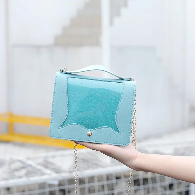 

New Women Cross Body Bag Jelly Bags Fashion Lady Shoulder Bag Small PVC Transparent Chain Messenger Flap Ladies Handbags