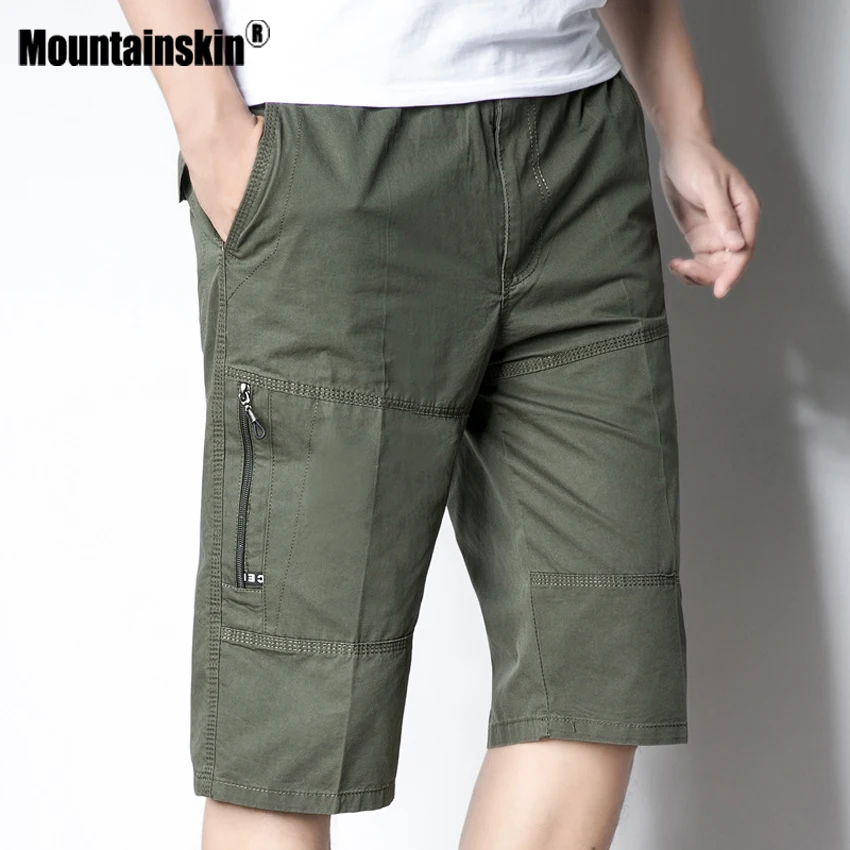 Mountainskin 5XL Для мужчин летняя детская одежда шорты Повседневное с эластичной резинкой на талии, пляжные шорты для бега Мужской по колено шорты Для мужчин s брендовая одежда SA488