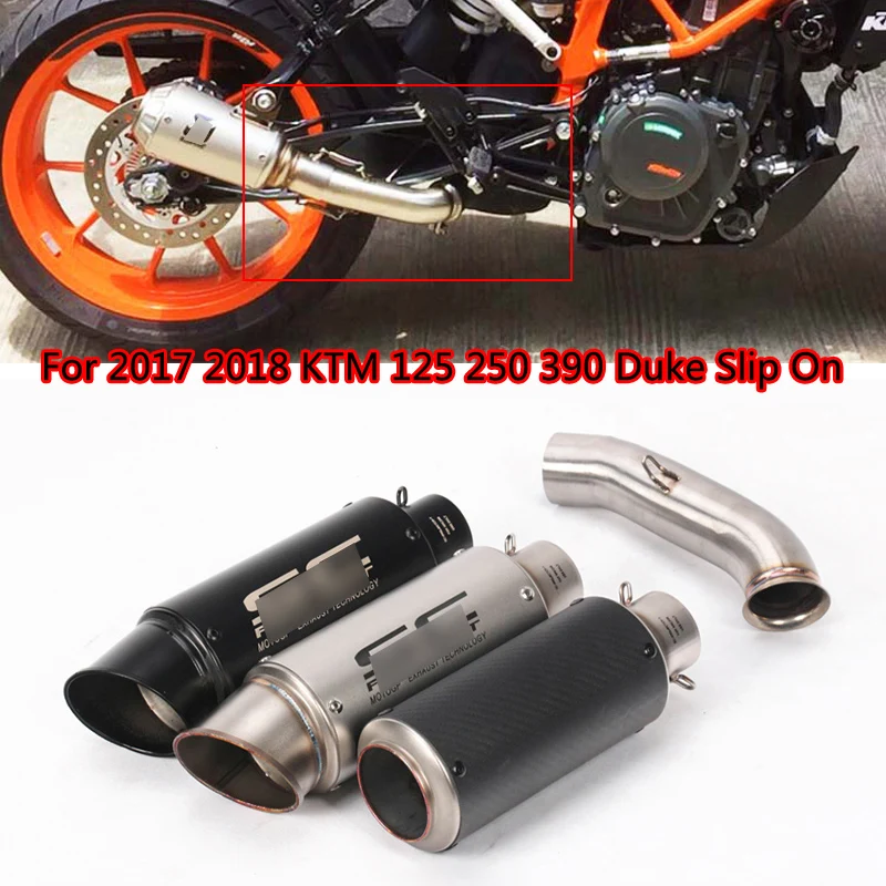 Для KTM 125 250 390 Duke RC390 выхлопная труба без шнуровки 51 мм мотоциклетная средняя выхлопная труба без дБ убийца побега Модифицированная труба