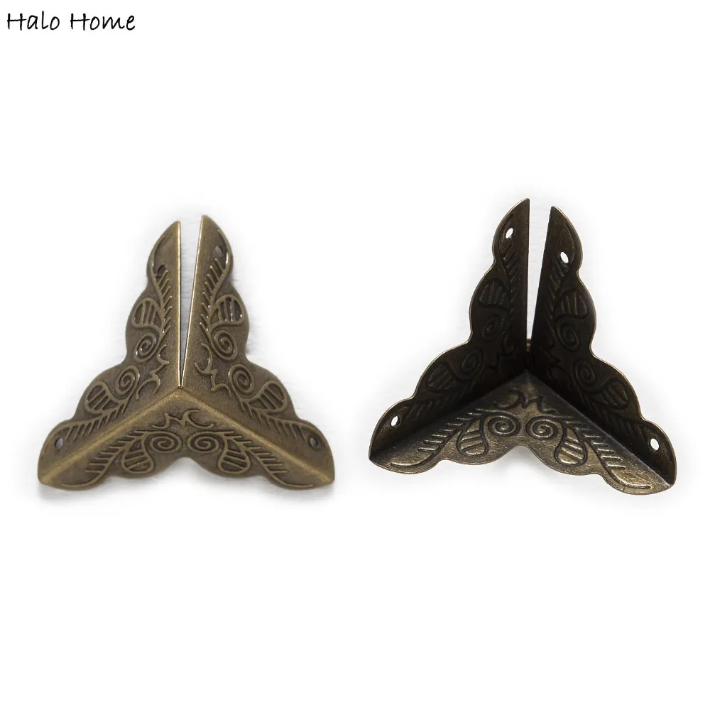 15 шт. Античная бронзовая резьба украшение для багажа деревянная Коробка Чехол