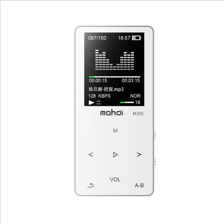 Белый MP3-плеер 32 ГБ, высокое качество звука, металлический музыкальный плеер без потерь со встроенным динамиком, электронные книги, FM - Цвет: Белый