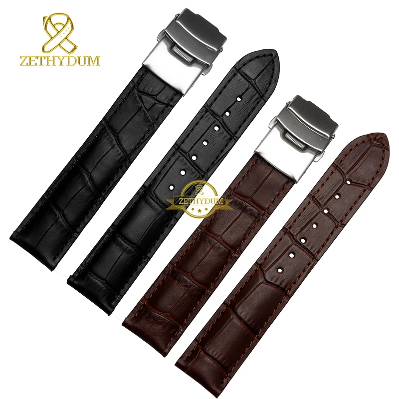 Модные часы из натуральной кожи ремешок для часов двойная страховая застежка 18 19