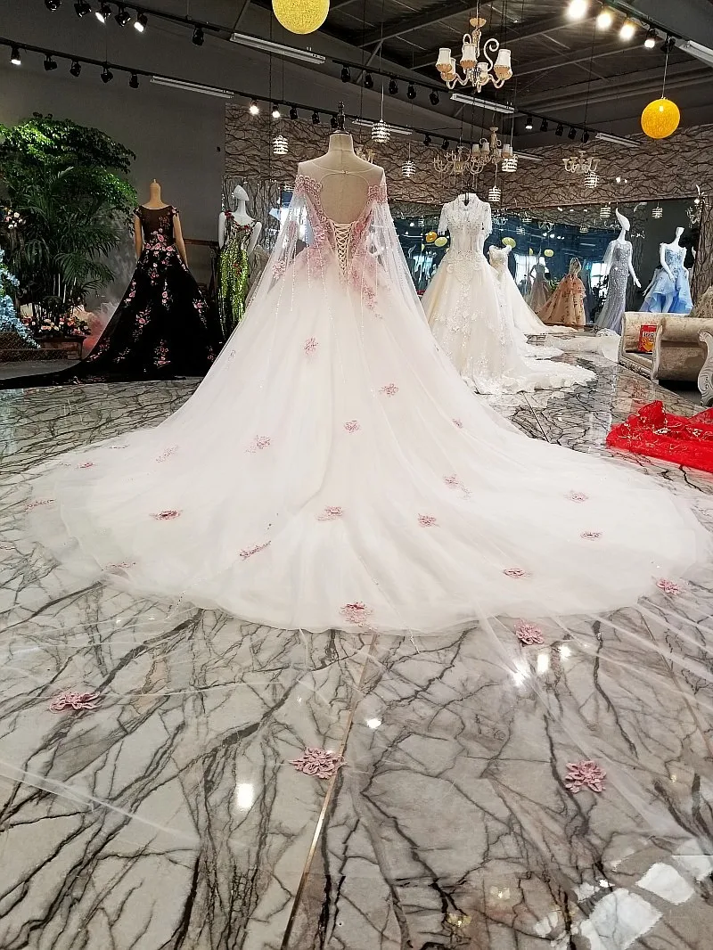 T Vestido de noiva casamento спинки короткими рукавами кружевное бальное платье toyal Поезд Бисероплетение Роскошные торжественные платья Реальные фотографии