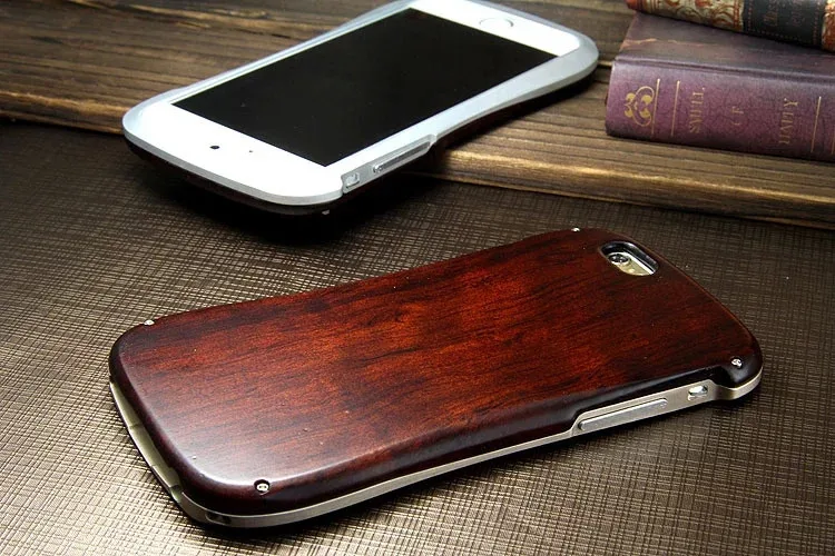 Luxury Wooden Case for IPhone 6S 6 5 5S SE Aluminum Metal Frame Wood Bamboo Cover Phone IPhoneSE Coque |