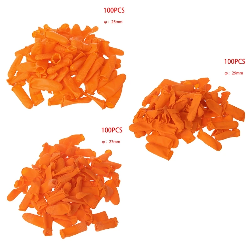 

100pcs Protective Antislip Fingertips Antistatic Gloves Latex Rubber Finger Cots