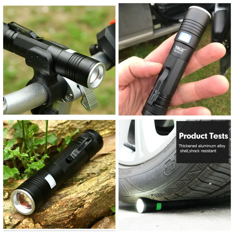 Тактический фонарь cree led Q5 Lampe Torche Ultra Puissante Taschenlampe Zoom СВЕТОДИОДНЫЙ фонарик USB 18650