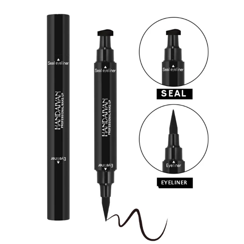 Stamp Eyeliner Черная жидкая подводка для глаз, маркер-карандаш, водостойкая, долговечная, двухсторонняя подводка для глаз, Косметическая ручка - Цвет: Stamp Eyeliner