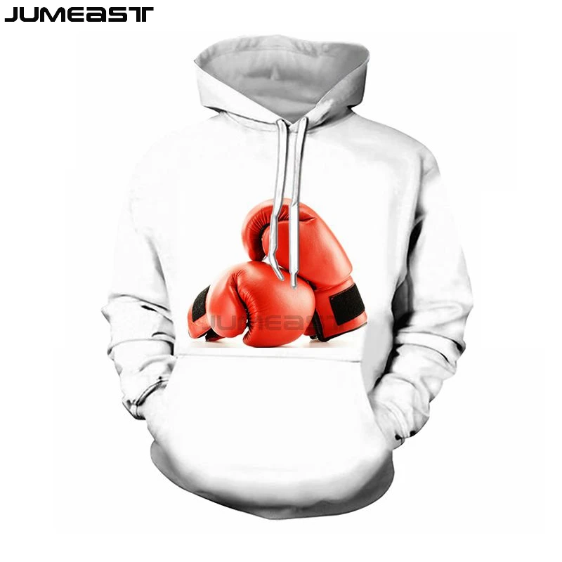 Jumeast бренд для мужчин/для женщин 3D печатных висит боксерские перчатки с длинным рукавом Новая мода кепки капюшоном спортивный пуловер весн