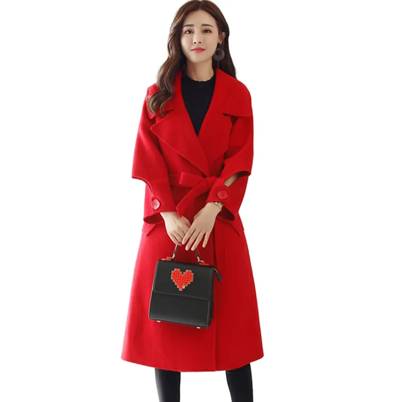 Женское длинное пальто Осеннее/зимнее большого размера|long woolen coat|woolen coatquality coat |