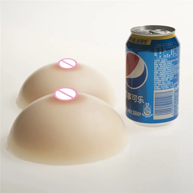 

800g/pair Fake Tits Silicone Boobs Enhancer Shemale Transgender Breast Forms Cup 34C/36B Classic Round White/Beige/Brown