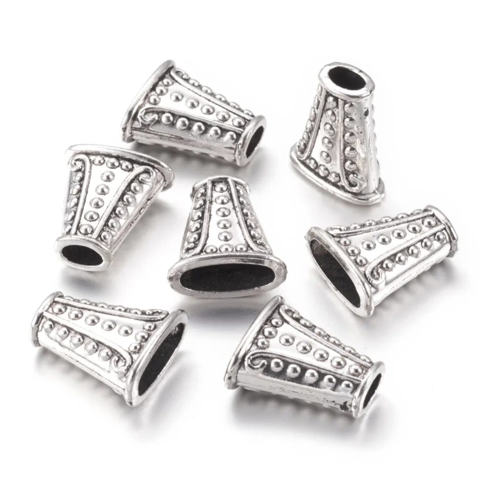 20 шт античные посеребренные конусные колпачки из сплава для ювелирных изделий DIY