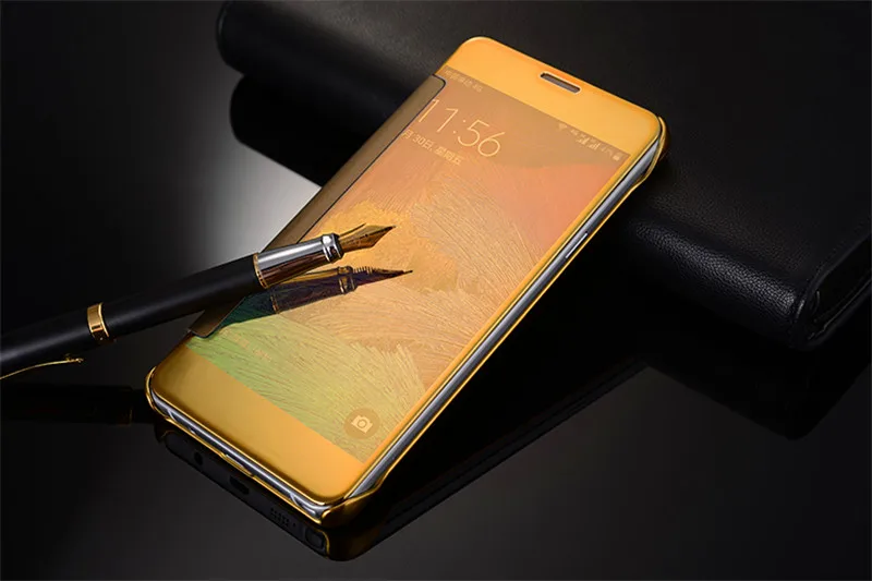 MKSUP чехол с зеркальной поверхностью для samsung Note 4 N910C покрытие кожаный откидной