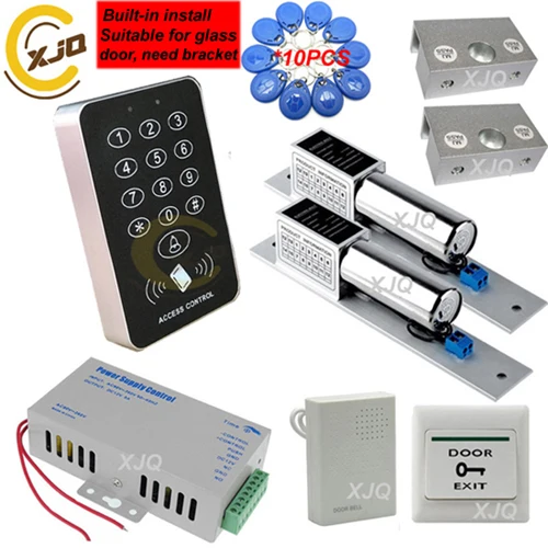 Kit3 XJQ RFID Клавиатура система контроля допуска к двери комплект Электрический магнитный электронный дверной замок+ блок питания+ 10 шт брелоков полный комплект - Цвет: Kit3