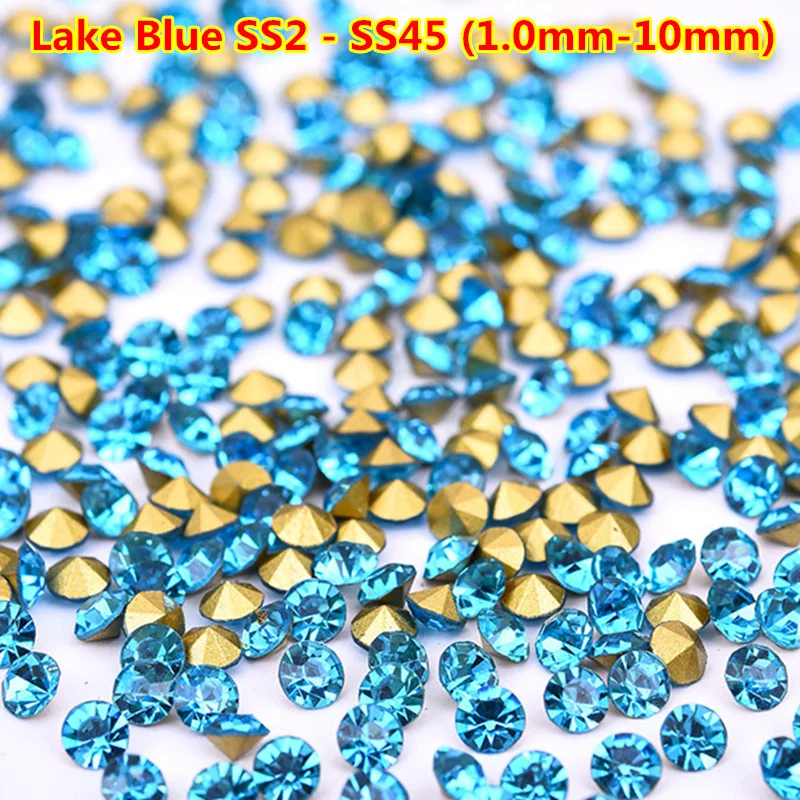 1440 штук 27 цветов Pointback Czech Crystal Rhinestones Nail Art Strass ss6 1,9 мм - 2 мм Pointed Foiled Back Faceted Decor on.