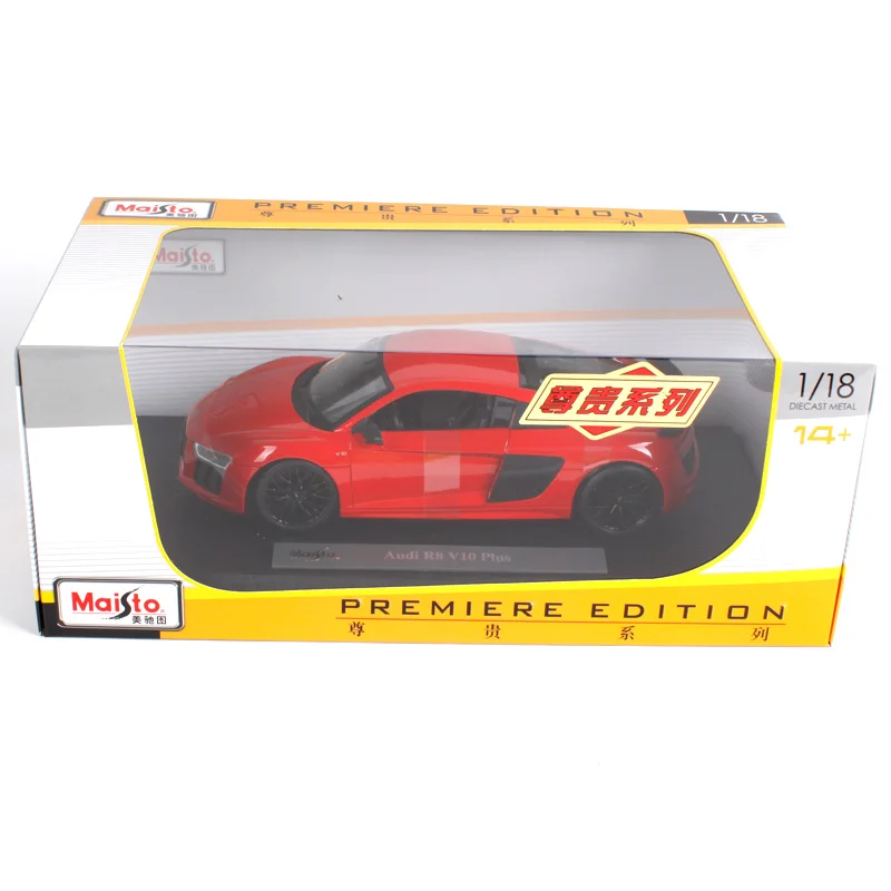 Спортивный автомобиль Maisto 1:18 Audi R8 V10 PLUS литая модель автомобиля новая игрушка в