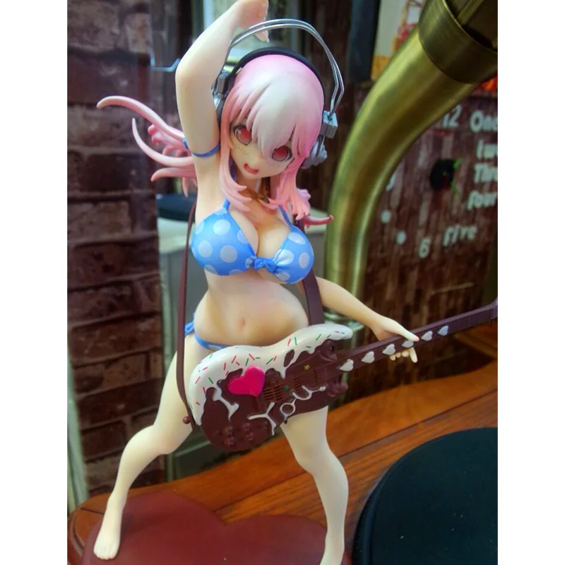 20 см SONICO Аниме Фигурка Супер фигурка Валентина шоколадная гитара купальник