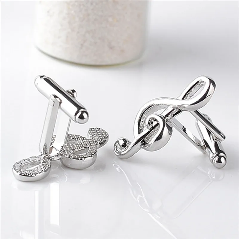 1 пара Запонки с музыкальными нотами Модные мужские Ювелирные французская