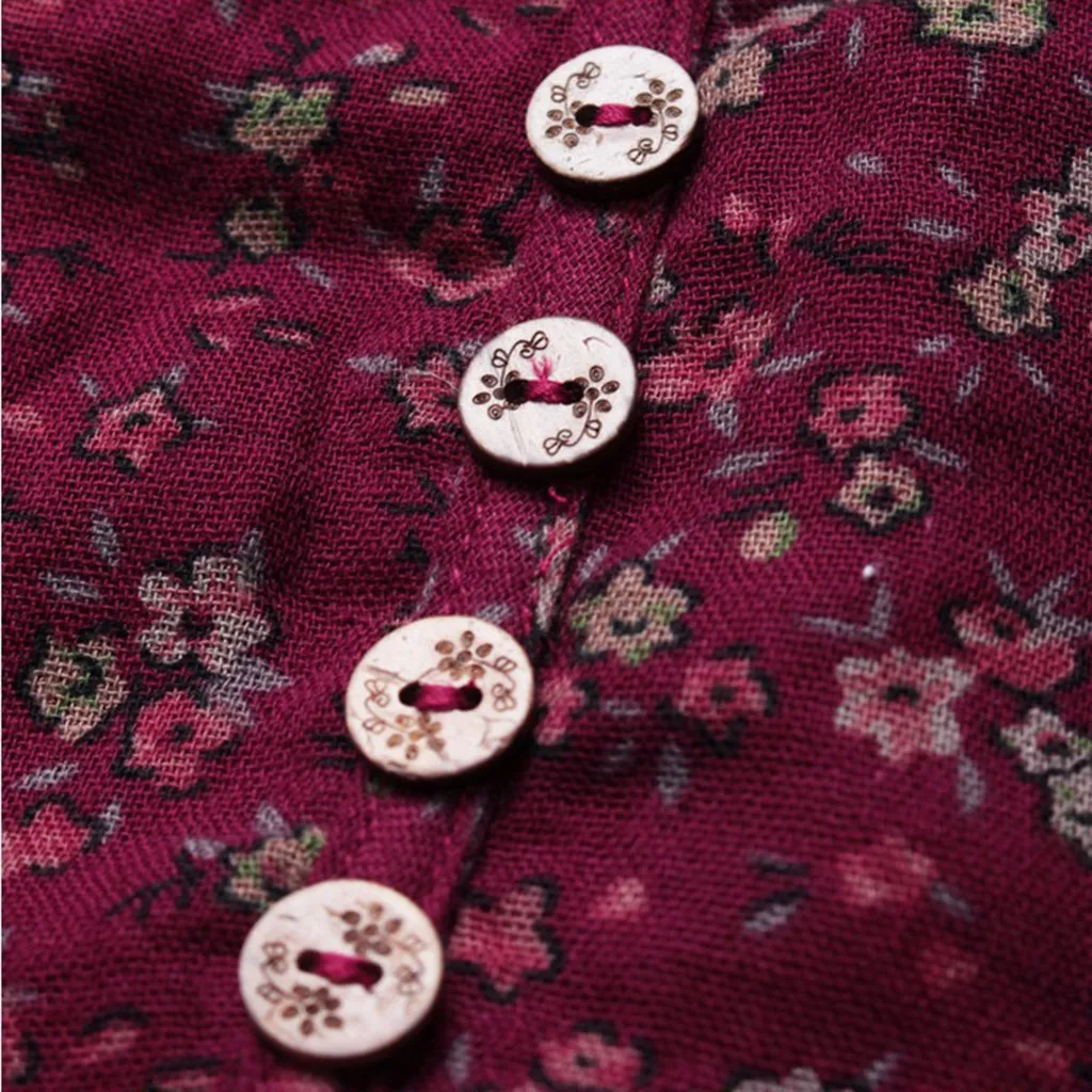 Плюс Размеры Для женщин Винтаж пэчворк кэжуал свободный покрой в стиле бохо