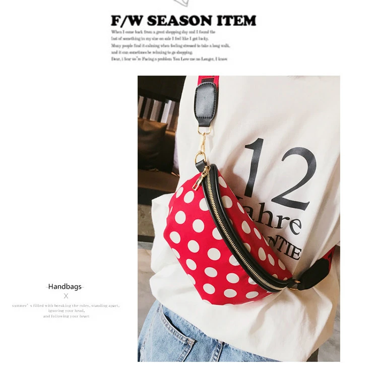 Лидер продаж двойной Применение сумка на поясном ремне Для женщин PU Fanny Pack, трендовые женские сумка с широким ремнем на плечо; милые туфли-лодочки в горошек сумка "Почтальон" на ремне сумка