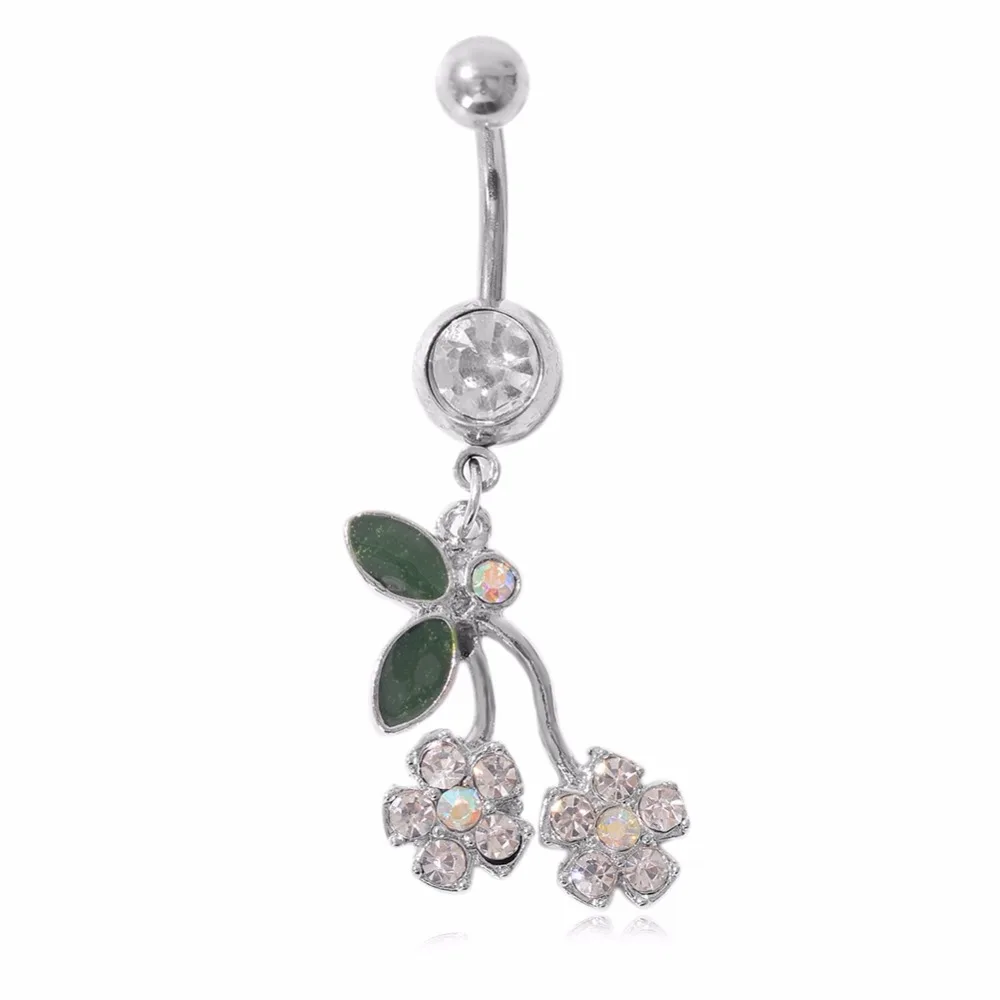 Multi Дизайн нержавеющей стали Циркон rhinestone Многоцветный живота кольца пупка Piercin