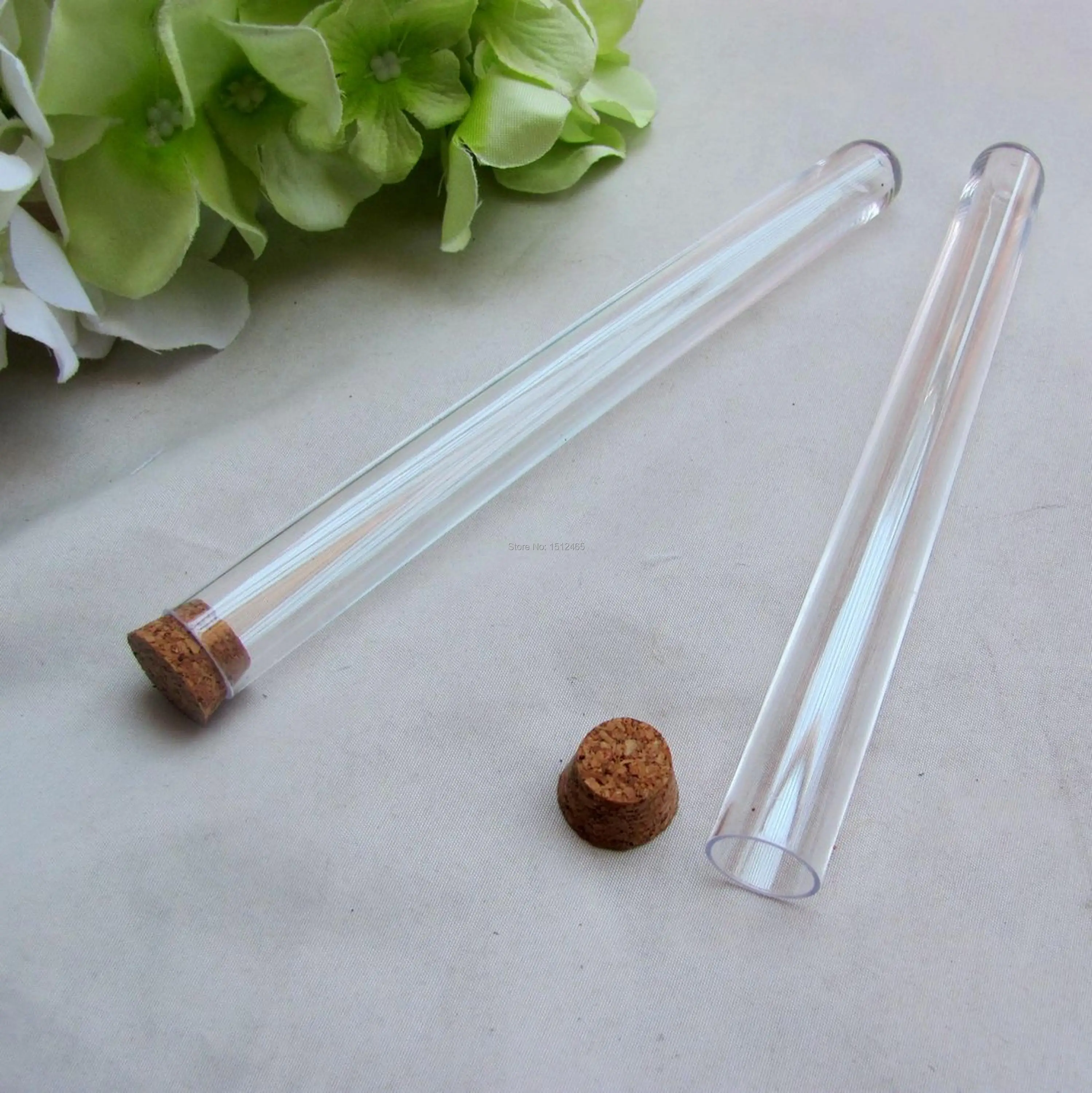 

50PCS Plastic Test Tube With Cork 15x150mm 20ml Clear candy box for Wedding Favor Tubes Party Favors