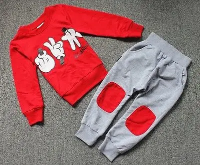 Дети Осень Комплект Одежды 2015 Детей Мальчики Девочки Мультфильм Футболка