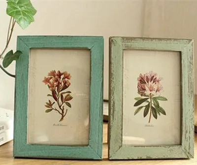 6-inch frame to do the old retro blue green orange fir hand-polished zakka grocery | Дом и сад