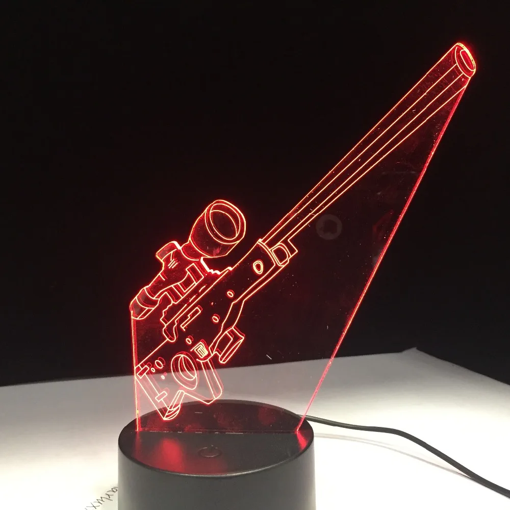 

SMG Sniper Rifle Gun LEGENDARY SCAR Game Play Gift Home Decor 7 Colors Change Lava Lamp Touch Remote Control Drop Shipping