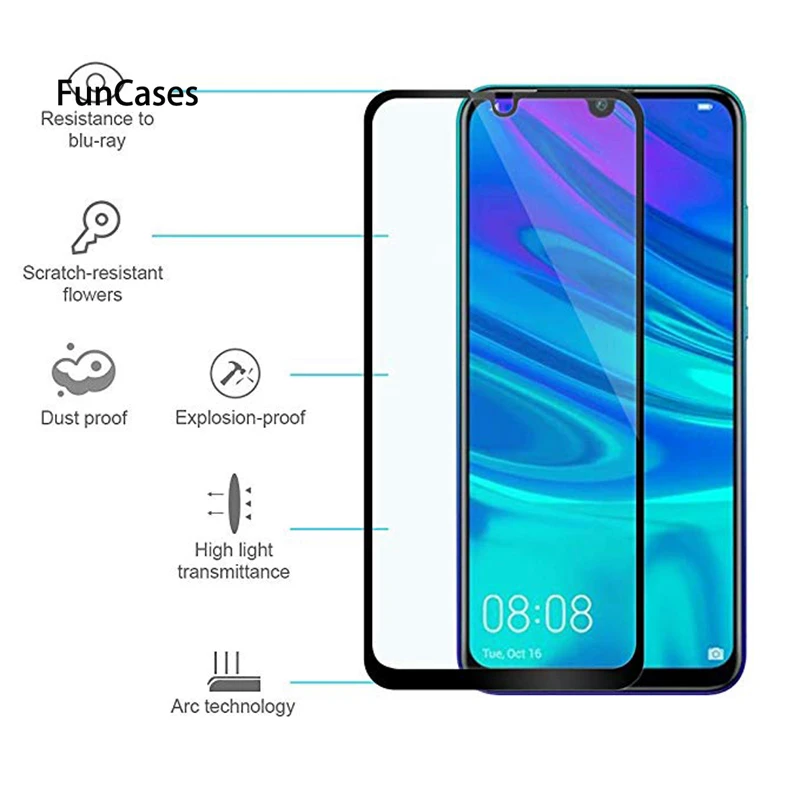 Закаленное стекло для Huawei P Smart Plus 2019 Y6 Y9 2018 Nova 4 3i 2i Honor 8X 8A защита экрана полное
