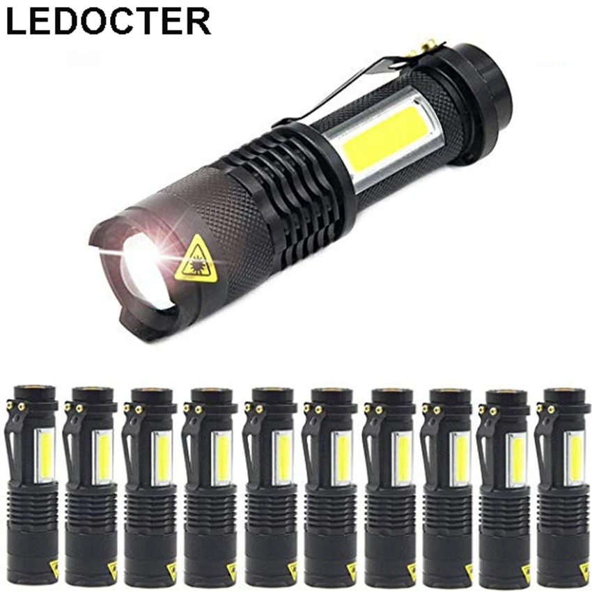 3800LM CREE Q5 + COB светодиодный фонарик водонепроницаемый портативный мини