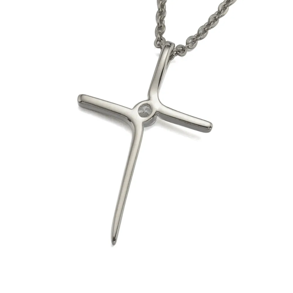 Женское ожерелье с подвеской крестом из нержавеющей стали|rolo chain|pendant necklacegold silver |