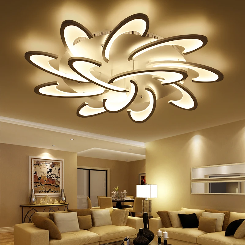 

Современная светодиодная потолочная люстра лампа для гостиная, Спальня Столовая Кабинет белый/черный AC85-265V люстры светильники