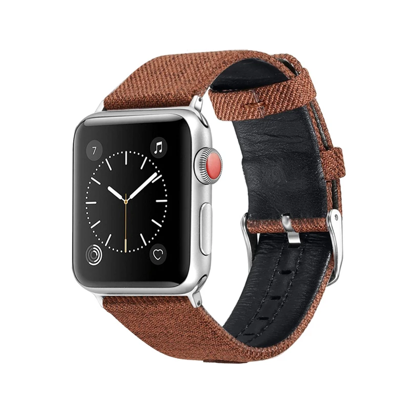 Ремешок из натуральной кожи для apple watch band 44 мм 40 42 38 тканевый браслет iwatch pulseira