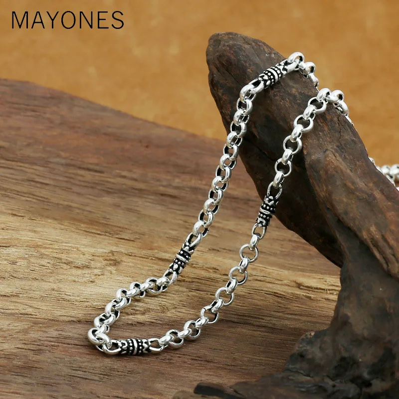 MAYONES 4mm100% Real 925 Sterling Silver Chains Chokers Necklaces for Men Accessories 45-80cm Long Thai Silve Jewelry | Украшения и